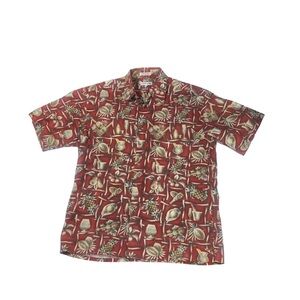 Vintage 90’s Pierre Cardin Hawaiian Shirt Pineapple Ukulele Large L Cotton